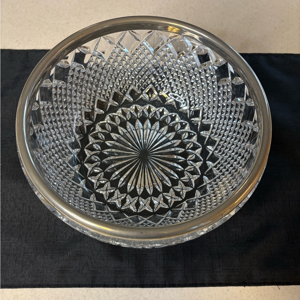Sale🔥🔥Vintage F.B. Rogers Silver Co 24% Leas Crystal Bowl With Silver-Plated Rim - Picture 2 of 5